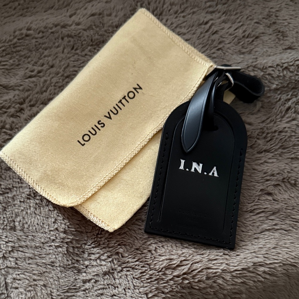 Louis Vuitton Black Leather Tag with Monogram